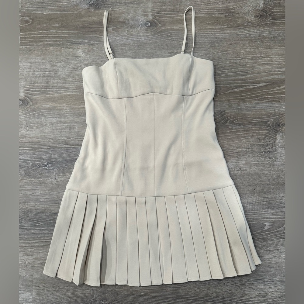 Forever 21 Cream Mini Dress with Pleats